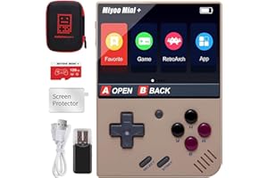 ASTARAMA Miyoo Mini Plus Handheld Game Console with Storage Bag, 3.5 Inch Open Source Retro Game Console, Built in 128G TF Card & 15000+ Classic Games, Support WiFi