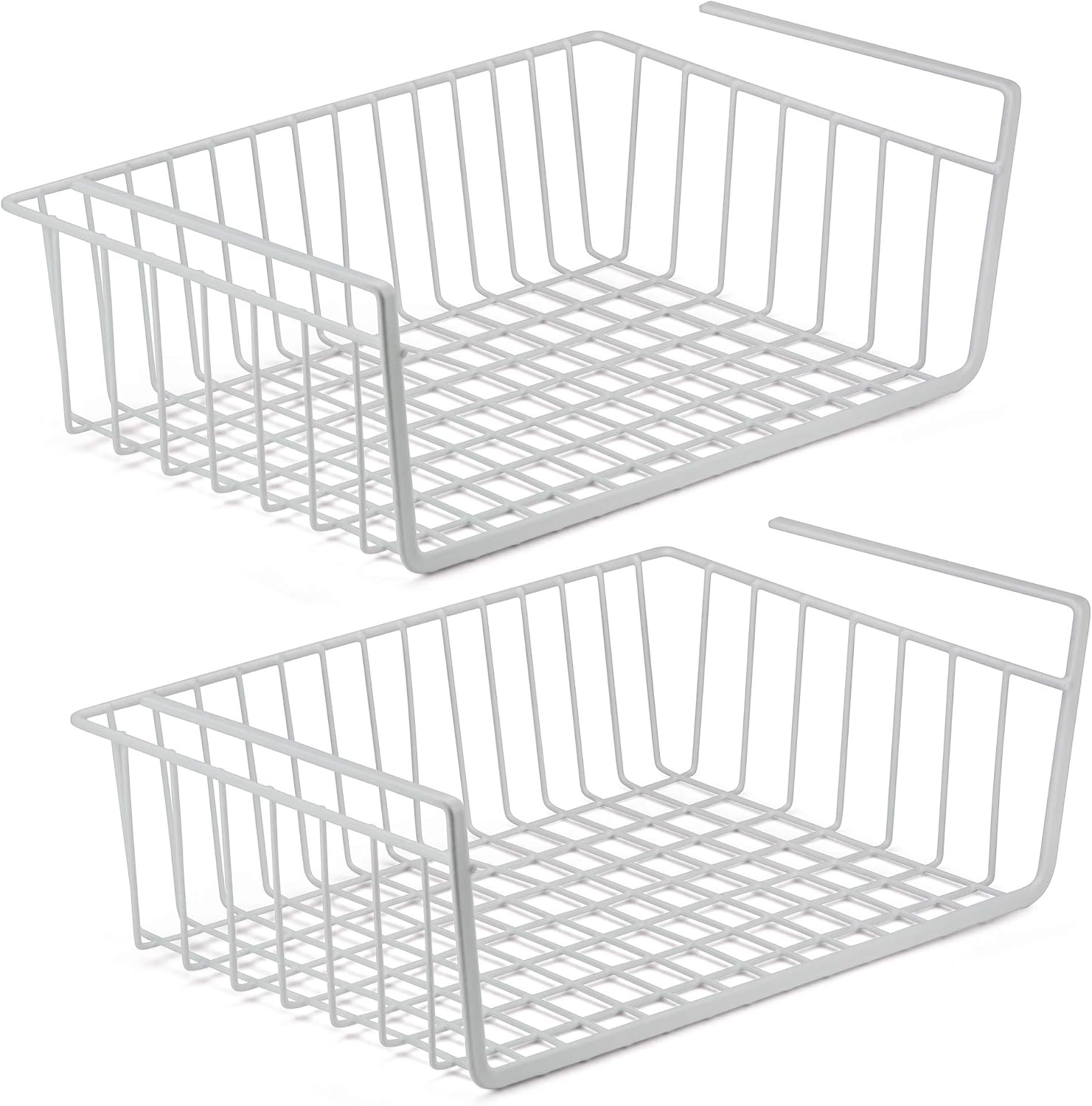 Racks Holders Under Shelf Basket Wire Rack Black Storage Organizer Kitchen Pantry Set Of 2 New Home Garden