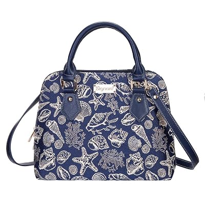 Navy Blue Sea Shell Top-Handle Shoulder Bag by Egypt | Ubuy display picture 3