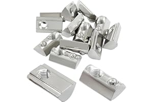 Waziaqoc 12PCS 4040 Series M6 Half Round Roll in Spring T Nuts, T Slot Nut for t-Slot Aluminum Profile