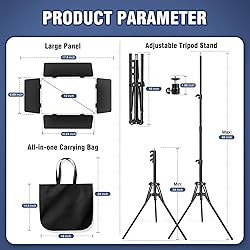 2 Pack LED Video Light Kit with Barn Door, Icceue