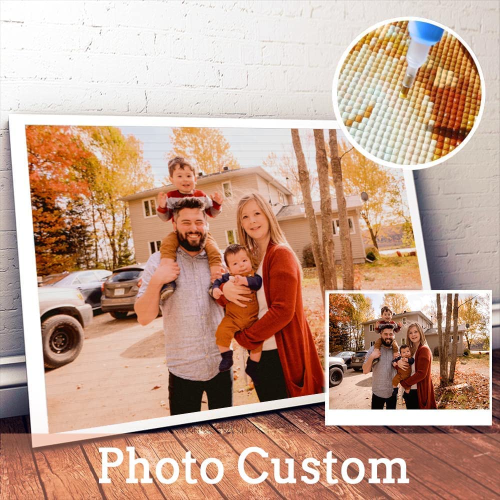 5D Custom Diamond Art Painting, DIY Personalized Diamond Art Photo Custom Your Own Picture, Painting by Diamond Pictures Kits, Paint by Numbers for Adults