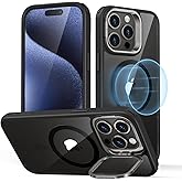 ESR for iPhone 15 Pro Max Case, Compatible with MagSafe, Military-Grade Protective Case, Built-in Stash Stand Phone Case, Scratch-Resistant Back Cover, Classic Series,Clear Black