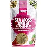 Wixar Wildcrafted Sea Moss Powder – (8 Ounces) – Natural Irish Sea Moss and Bladderwrack with Burdock Powder - Thyroid Support, Healthy Skin, Keto Detox, Joint Support Alkaline Supplements