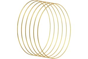 PATIKIL 8 Inch Dream Catcher Rings, 6 Pcs Metal Macrame Wreath Floral Round Ring Hoop for Christmas Decor Home Car DIY Craft 