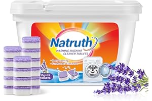 NATRUTH Washing Machine Cleaner Effervescent Tablets With Lavender（15 Count）, Solid Washer Deep Cleaning Tablet, Triple Decontamination Remover with Natural Formula, for Front and Top Load Washers