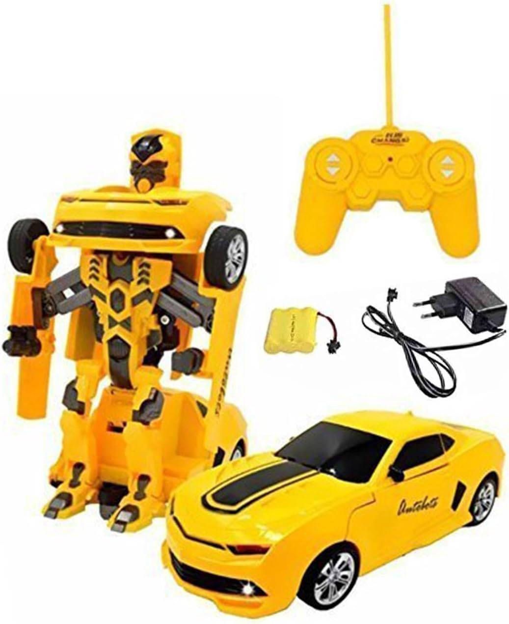 DOMENICO Fantasy India One Button Transforming Car Convert Into Robot Action Figure for Kids -Yellow
