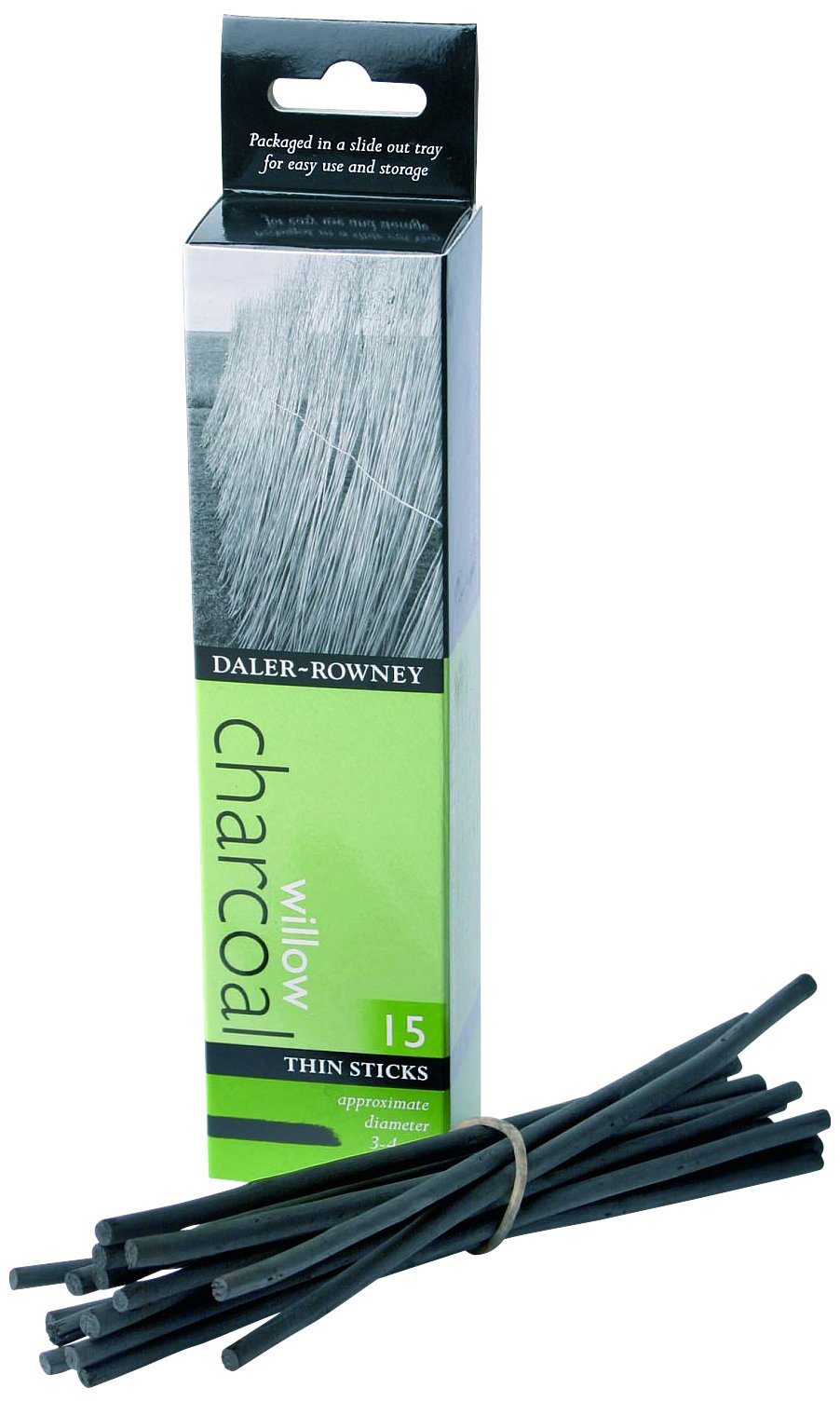 Daler-Rowney Artists Charcoal Thin Set, 15-Piece, Drawing and Sketching, Professional Artists
