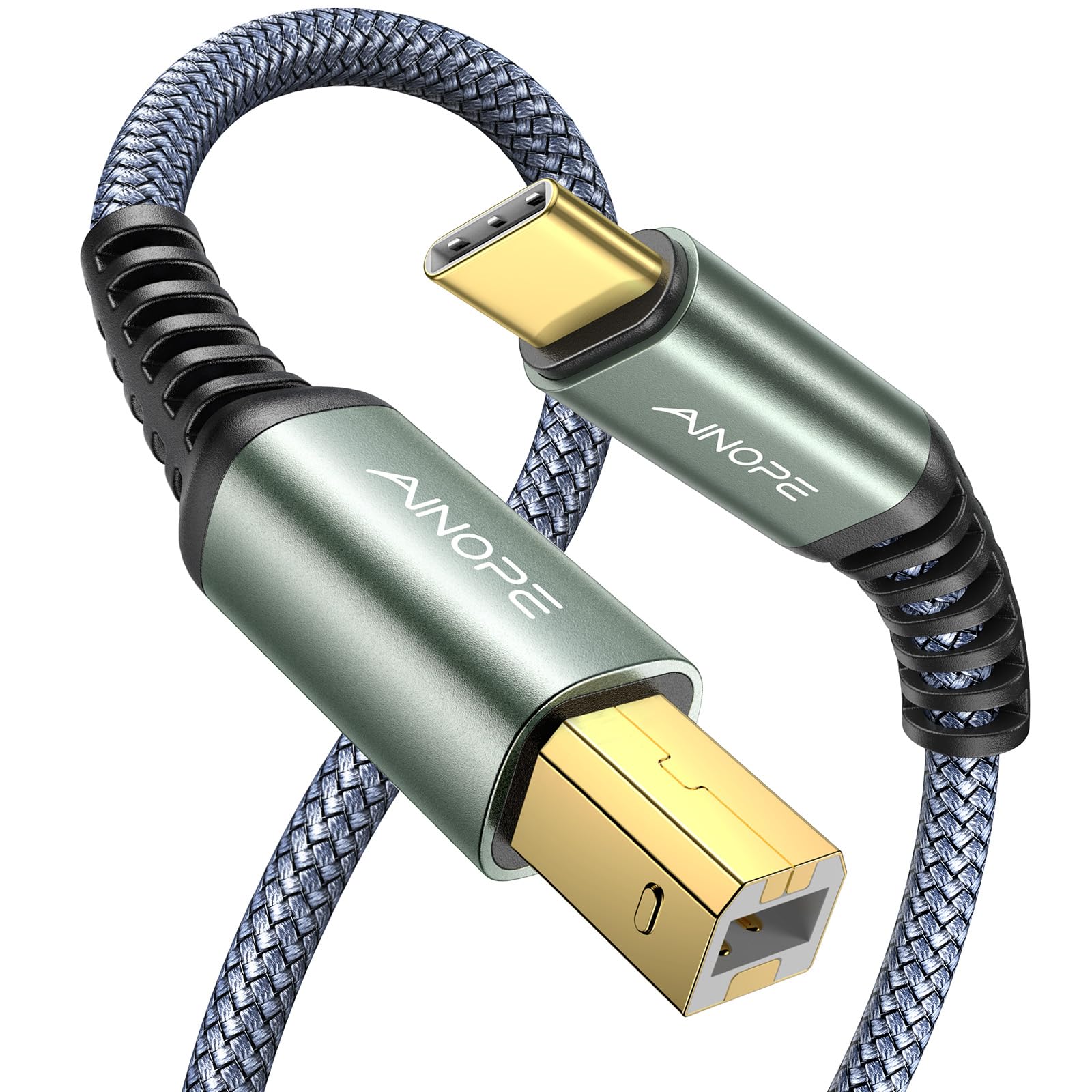 Photo 1 of AINOPE USB B to USB C Cable?High Speed? USB C to USB B Printer Cable for MacBook Pro/Air, MIDI Cord for Yamaha Casio Digital Piano, MIDI Keyboard, DJ Controller, DAC to iPad,6.6ft/Grey