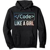 Funny Girl Coder Design Computer Programming Web Developers Pullover Hoodie