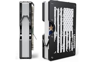 LENVOTEN Minimalist Wallet for Men-Slim RFID Blocking Credit Card Holder & Money Clip Front Pocket Wallets Business Card Holder Gift for Men (Patriot Flag)