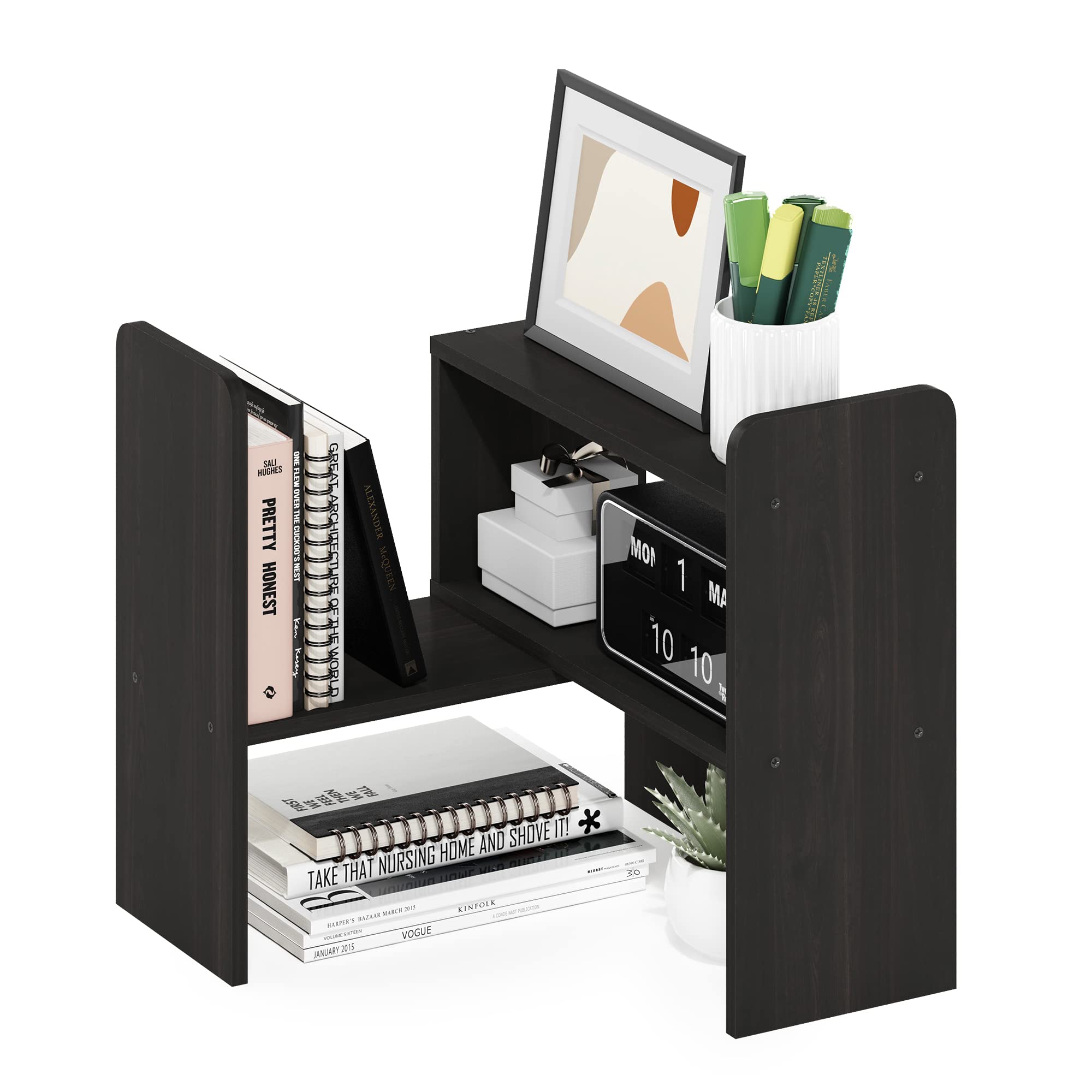 Furinno Classic Desk Top Organizer Bookshelf, Espresso