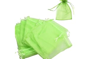 LUOTIVON 30 Pcs 3.9''×5.9'' Drawstring Fruit Netting Bags, Reusable Garden Netting Bags, Fruit Cover Mesh Bag for Fruit Trees Vegetable Floral