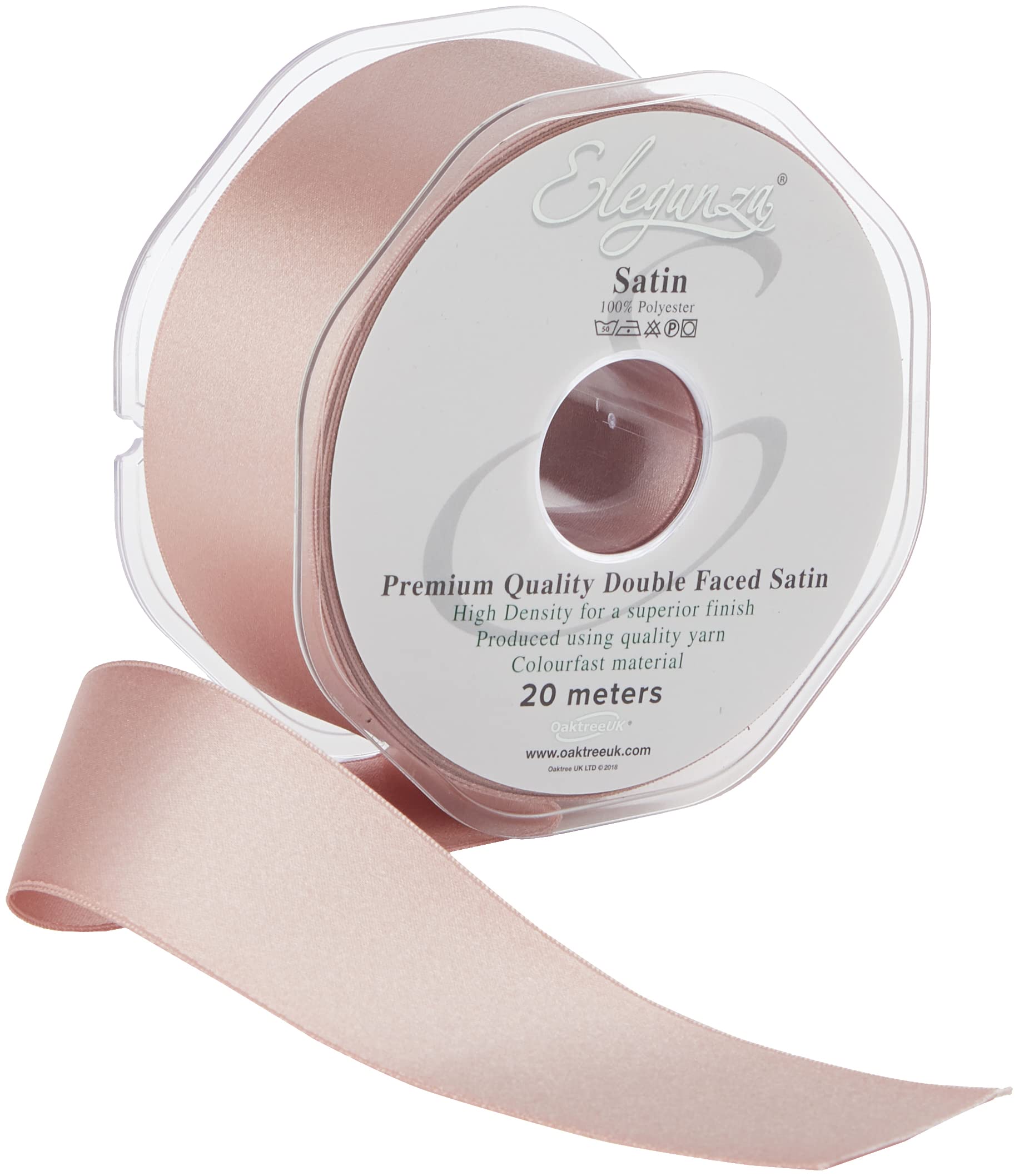 ELEGANZA Premium Quality Ribbon, Satin, Rose Gold, 11 x 11 x 4 cm