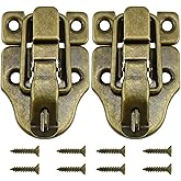 SDTC Tech 2-Pack Retro Bronze Style Box Toggle Latch | Antique Metal Duckbilled Hasp Latch Catch with Padlock Hole for Jewelry Box Cabinet Small Wooden Case Ordinary Box Crafts
