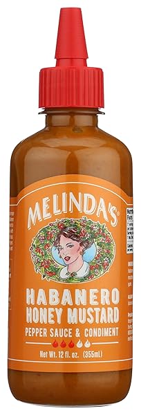 MELINDA’S HABANERO HONEY MUSTARD – HABANERO HOT SAUCE WITH FRESH PEPPERS, REAL MUSTARD – GLUTEN FREE, KETO HOT SAUCE – 12 OZ, 1 PACK