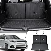 JOULARISE Cargo Mat with Backrest Mats for Lexus TX 2024 2025 2026, All Weather TPE Protectors Cargo Liner Seat Back Covers Accessories for TX (Cargo Mat with Backrest Mats)