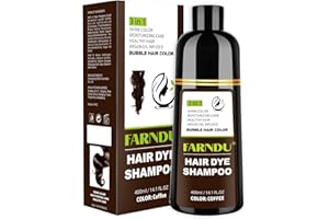 Farndu Hair Dye Shampoo for Women Men, Gray Hair Coverage Natural 3 In 1 Hair Color Dye Shampoo