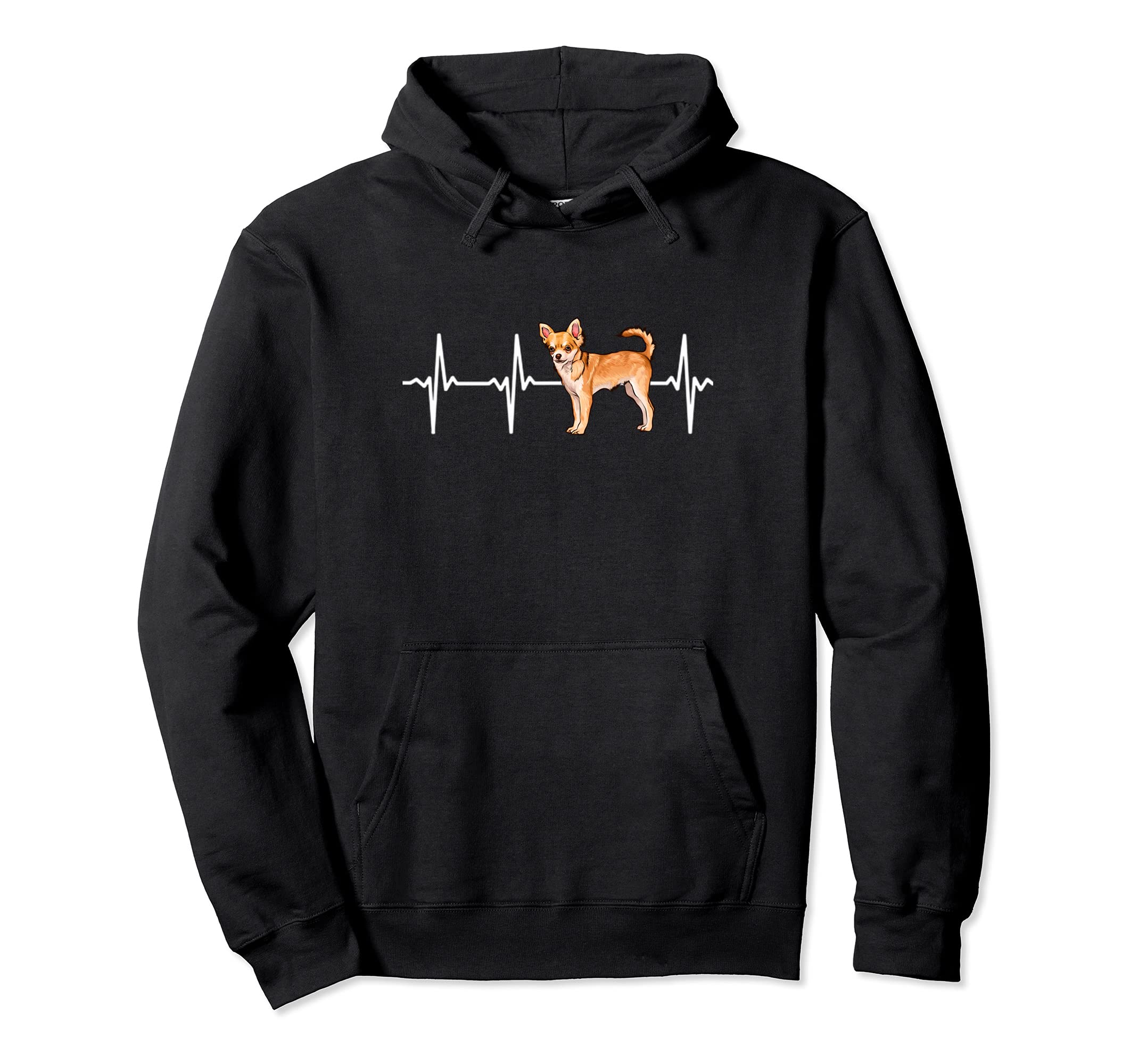 Brown Chihuahua Heartbeat Love My Dog Pullover Hoodie