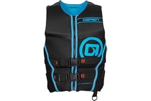 O'Brien Flex V-Back Life Jacket – Coast Guard Approved Adult Life Vest with Flex Fit Design, Lightweight Foam & Front Zip Closure for Watersports, Boating, and Jet Skiing