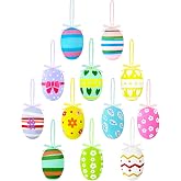 Easter Ornaments,12PCS Hanging Eggs Easter Decorations for Tree