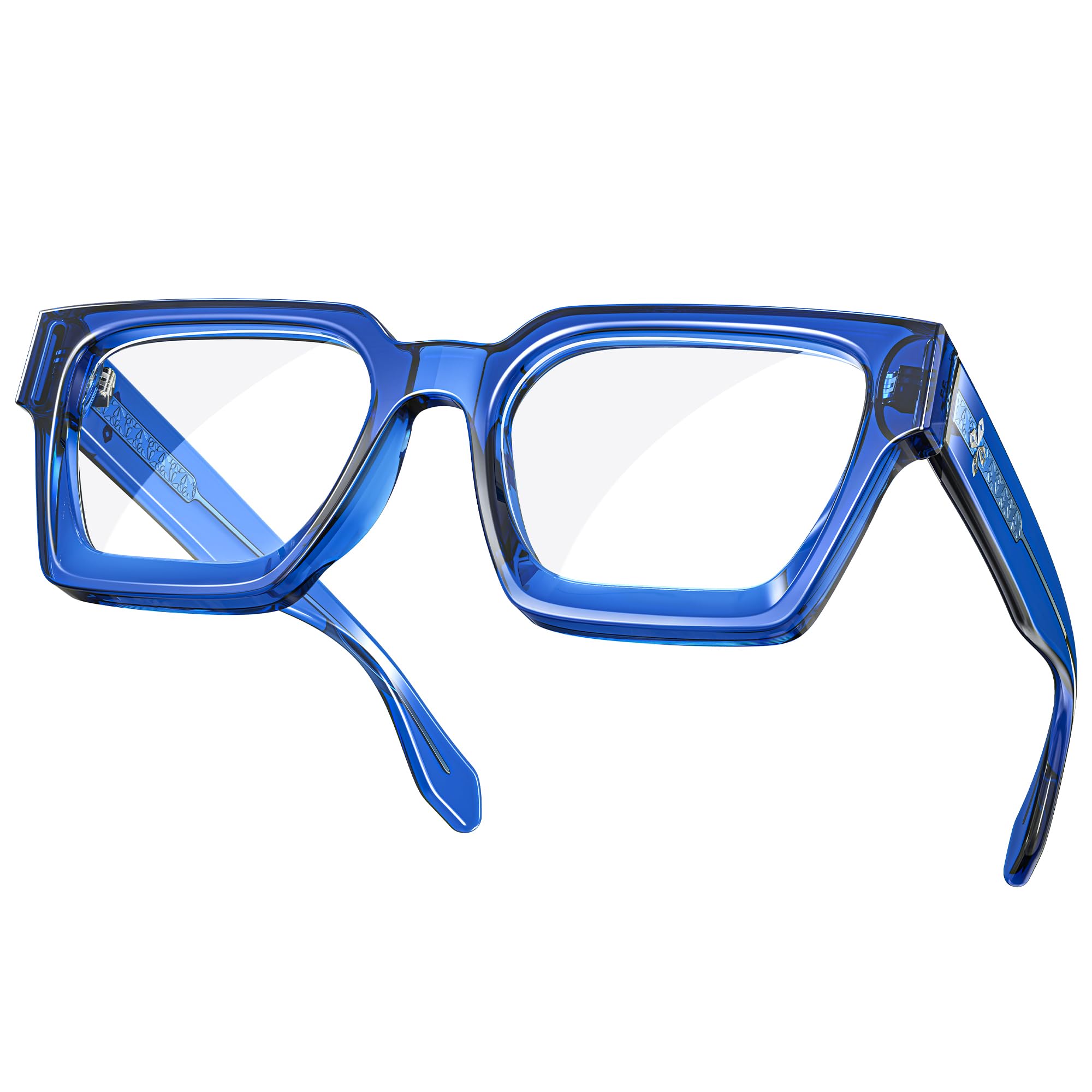 Photo 1 of VISOONE Blue Light Blocking Glasses with TR90 Rectangle Frame and Chic Preppy Look for Women Men RIVER