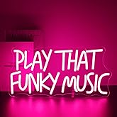 Gdbkabf Neon Sign, Play That Funky Music Neon Signs for Wall Decor Neon Pink LED Signs Room Neon Light Up Signs Home Decor for Business Bedroom Club Party Bars Shop USB Operated