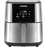 Chefman TurboFry Air Fryer, XL 8-Qt Capacity for Family Cooking, BPA-Free w/Dishwasher Safe Basket, Nonstick Square…