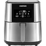 Chefman TurboFry Air Fryer, XL 8-Qt Capacity for Family Cooking, BPA-Free w/Dishwasher Safe Basket, Nonstick Square Stainless