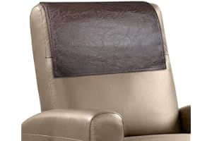 NZDWZDN Recliner Headrest Protector Faux Leather Headrest Cover for Recliner Chair Couch Headrest Cover for Furniture Sofa Protector Chair Arm Covers for Home Office 17 x 27In(Chocolate Brown)