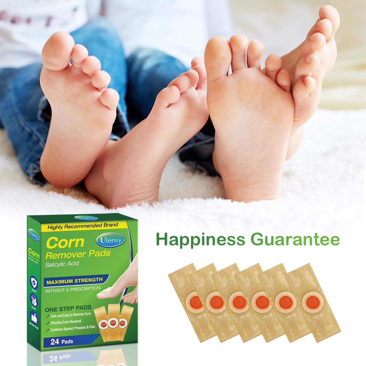 Corn Remover, 24 Corn Remover Pads, Toe Corn and Callus Removal, Corn Treatment Pads, Corn Remover Pads for Foot Corn Removal, 24 Pads: Health & Personal Care