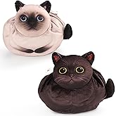 Openhahaha Drawstring Makeup Bag, Cat Makeup Bag, Travel Makeup Organizer, Cosmetic Pouch Bag, Cat Gift for Women, Lay Flat Makeup Bag Gifts for Cat Lovers(2-Pack)