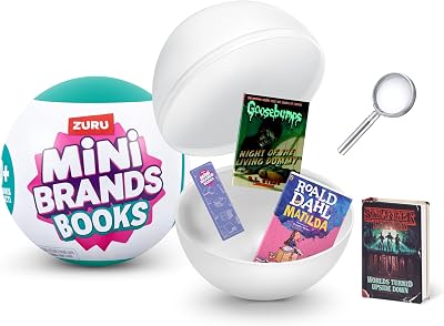 Mini Brands Books Collectible Toy Capsule 4 Mystery Miniature Books Readable