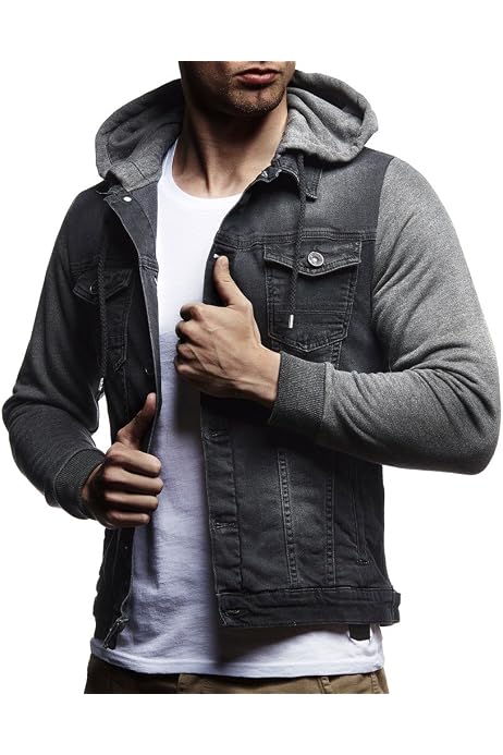 Jeans Jacket Hooded Denim Coat Casual 
