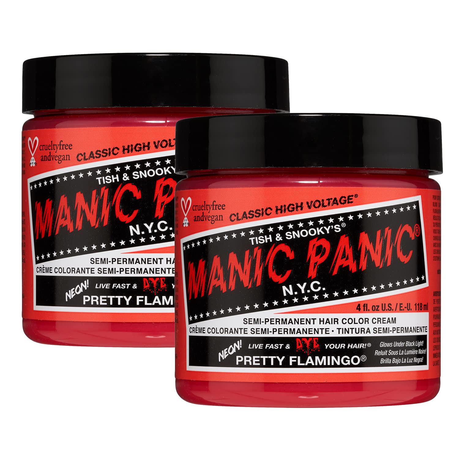 Manic Panic High Voltage® Classic Cream Formula Colour Hair Dye 118ml (Pretty Flamingo™) - 2 PACK