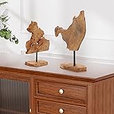 NAHARO Handcarved Root Wood Abstract Sculpture – Unique Rustic Tabletop Decor for Living Room,Entryway or Office, Eco-Friendl