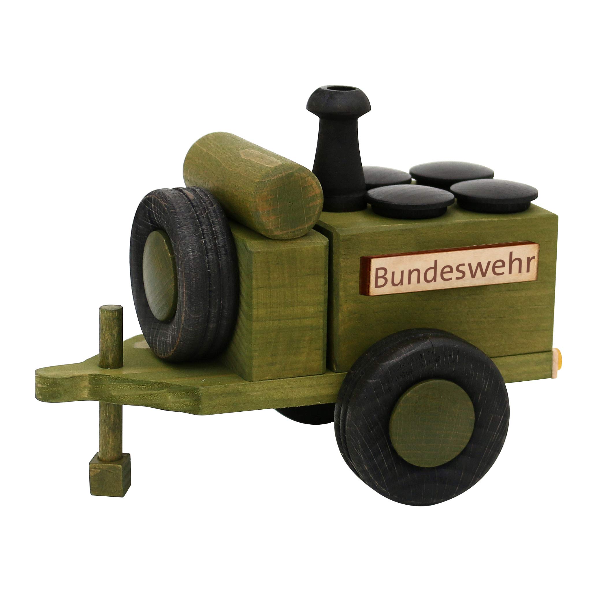 Dekohelden24 Wooden Incense Figurine Goulash Cannon German Armed Forces in Green/Black, L x W x H: 18 x 11.5 x 13 cm
