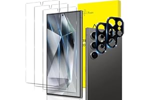 GiiYoon 2+3 Pack Screen Protector for Samsung Galaxy S24 Ultra with 3 Pack Tempered Glass Screen Protective Film and 2 Pack C