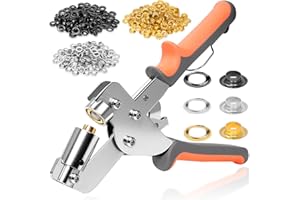 SBGGRL Grommet Tool kit, 3/8 Inch Heavy Duty Eyelets Pliers with 300 pcs 10mm Metal Grommet Set (Gold, Black, Silver) for Tarps, Fabric, Leather, Tents, Vinyl, Canvas