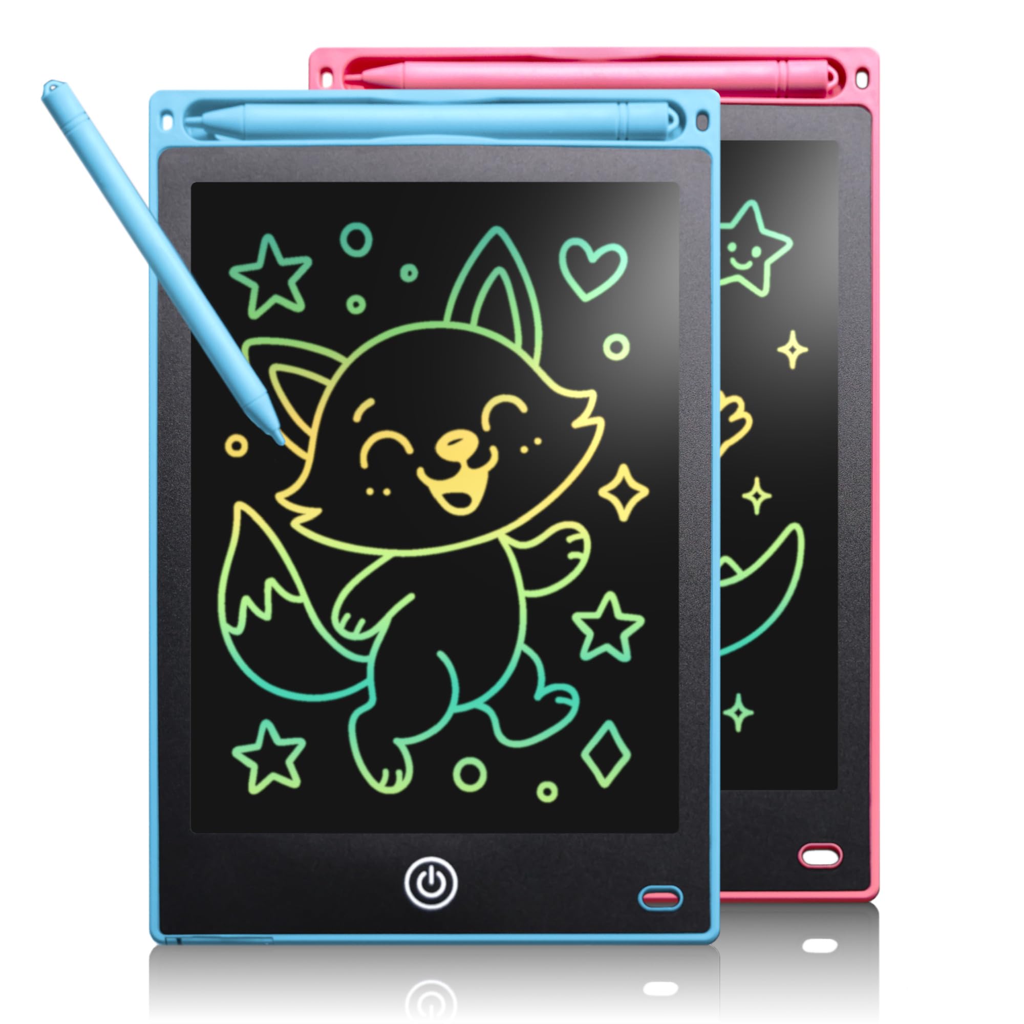 LCD Writing Tablet 2 Pack with Colorful Screen, Drawing Pad for Toddler and Children, Toys Learning Educational Gifts for Birthday Christmas for 2 3 4 5 6 7 Year Old Boys Girls (Blue/Pink, 12 inch)