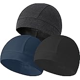 Hovyjumz 3 Pieces Cotton Skull Caps for Men Women Beanie Chemo Headwear Riding Helmet Liner Running Sleeping Hats