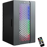 Mini Fridge, Dimmable Gaming Light Wine Fridge with Remote Control - Black | 24 Display Modes Adjustable LED Light Gaming Mini Fridge, Cyber Style Skincare Fridge for Bedroom, Home, Gaming Room, Gift