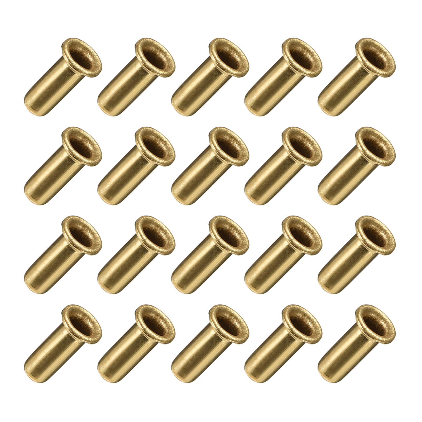 METALLIXITY Through Hole Rivet (4mm x 10mm) 200Pcs, Copper Hollow Rivet Nuts - for Leather Canvas Clothes DIY Crafts Making, Copper Tone