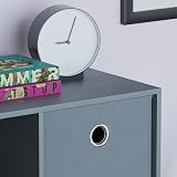 Vida Designs Durham Cube Bookcase Storage Organiser 4 Cube 2 Grey Baskets Grey view 5