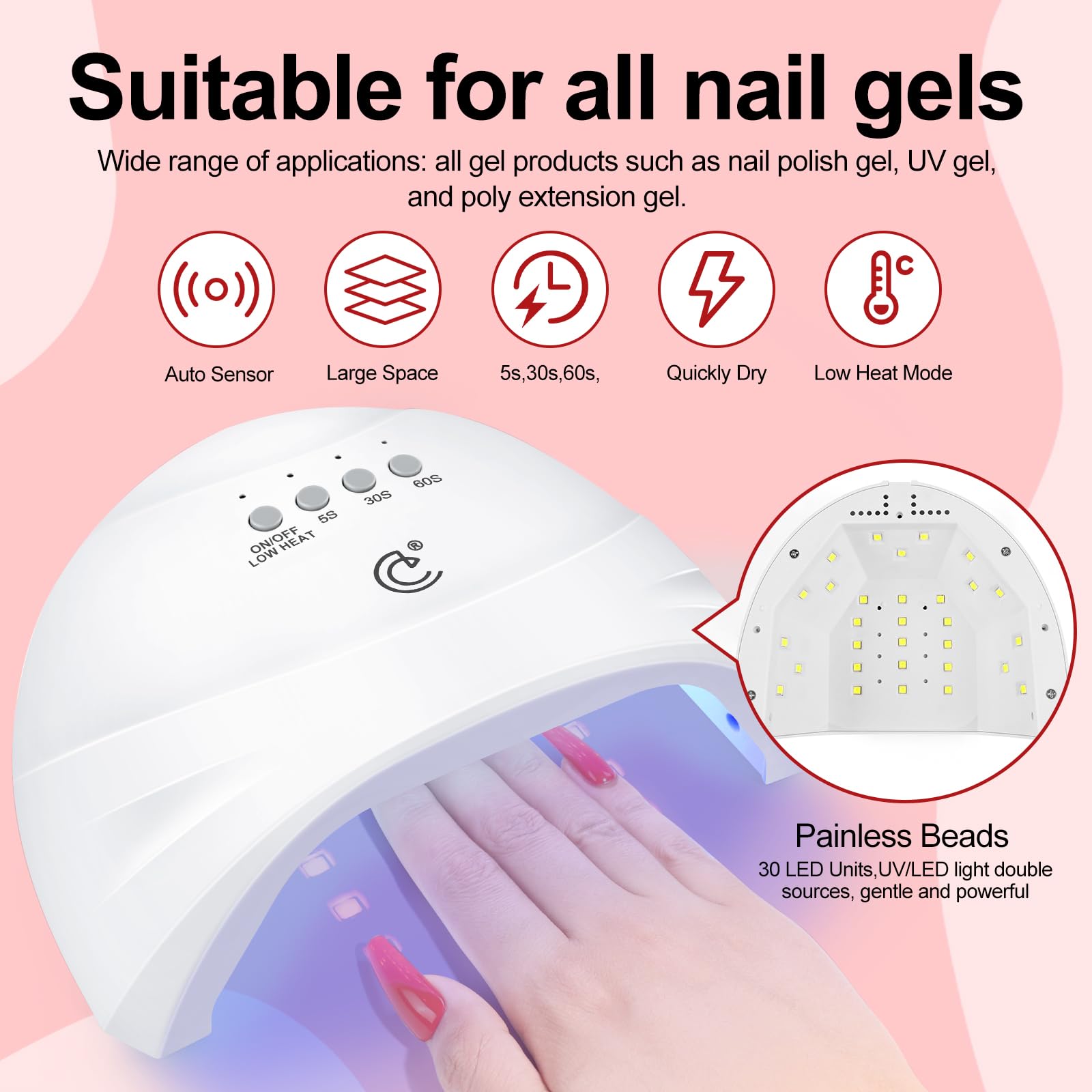 COSCELIA 53pcs Gel Nail Polish Kit with U V light and Drill Starter Kit 35 Colors Gel Nail Polish with 5pcs Top Base Coat Nail Art All Seasons Professional Gel Manicure Kit DIY at Home Gifts for Women - Image 4