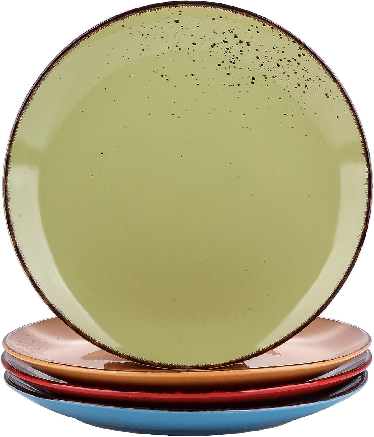 vancasso Navia Set of 4 Earthenware Dinner Plates Vintage Look, Colorful, 4 Stück (1er Pack)