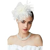 BABEYOND Fascinator Hats for Women Tea Party Hat Kentucky Fascinators Headband Derby Hats Wedding Flower Feathers Hair Clip