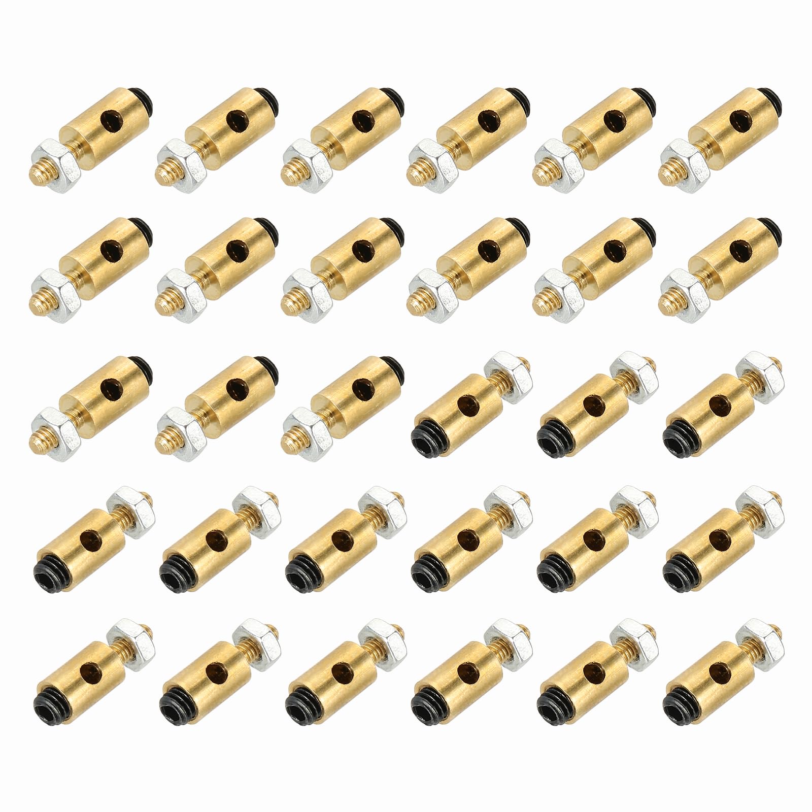 sourcing map 30 Pcs Linkage Stoppers Connecting Servo Arm, D4x1.8mm Adjustable Push Rod with Nut and Screw for RC Airplane RC Car Control Board