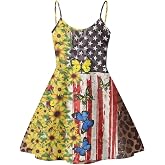 Dremagia Women's Spaghetti Strap Dress Summer Casual Swing Sundress Girls Beachwear Swing Mini Dress