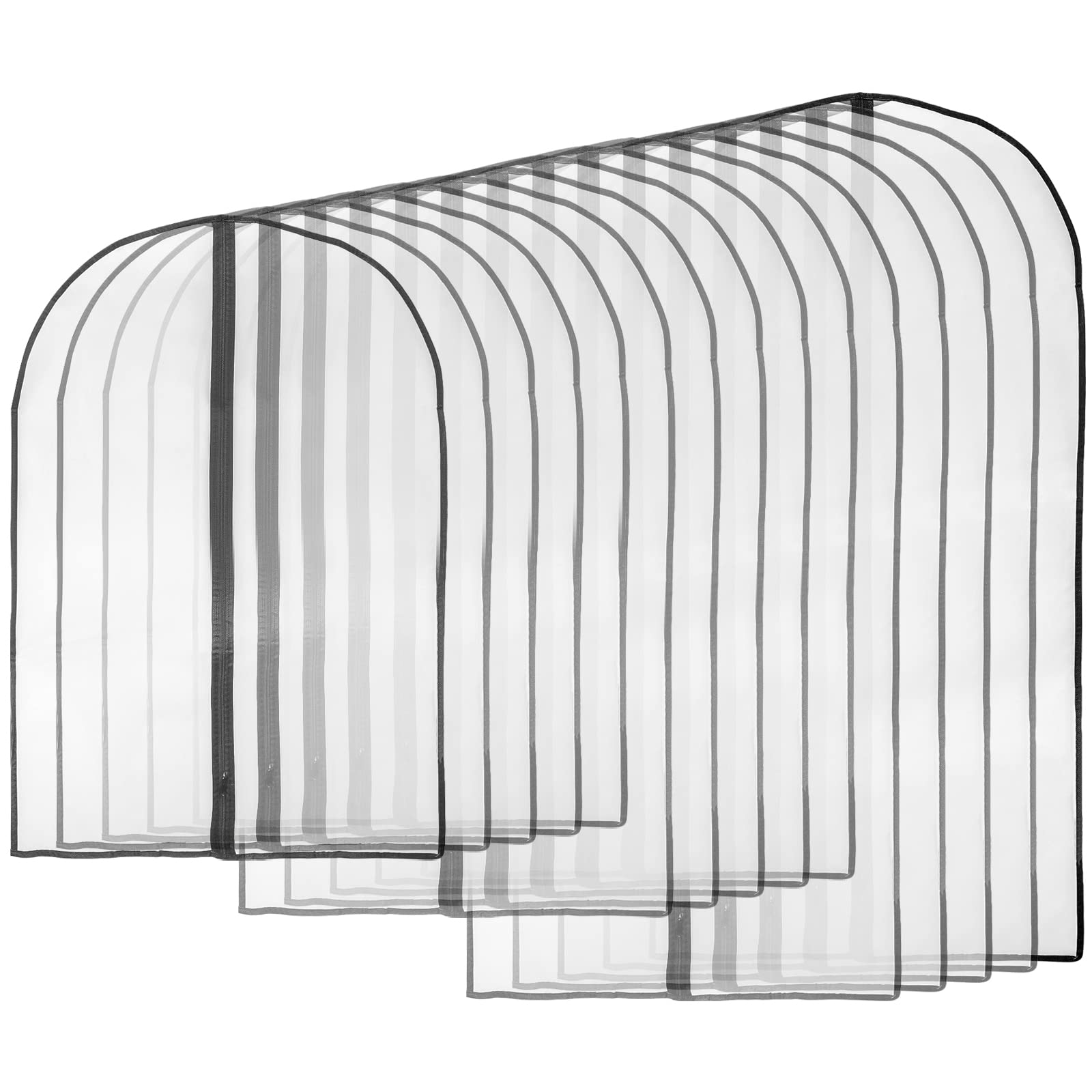 ZOENHOU 15 Pack Garment Suit Cover Clothes Storage Bags, 3 Sizes Breathable Waterproof Dustproof Dress Suit Hangers with Zips for Men Women, 60 x 80cm / 60 x 100cm / 60 x 120cm